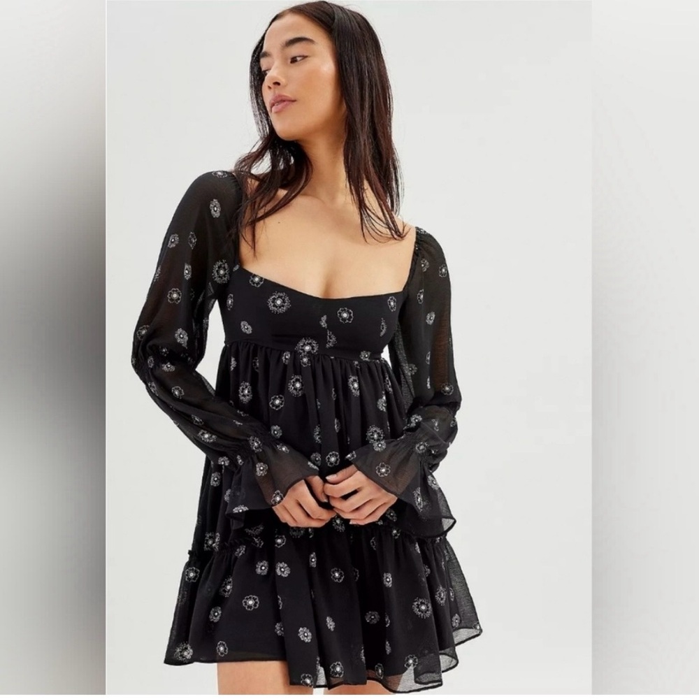 Urban Outfitters Lannette Chiffon Mini Dress